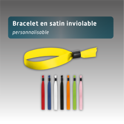 Bracelet en satin inviolable - 8 couleurs disponibles - personnalisable