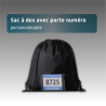 Sac à dos avec porte numéro personnalisable