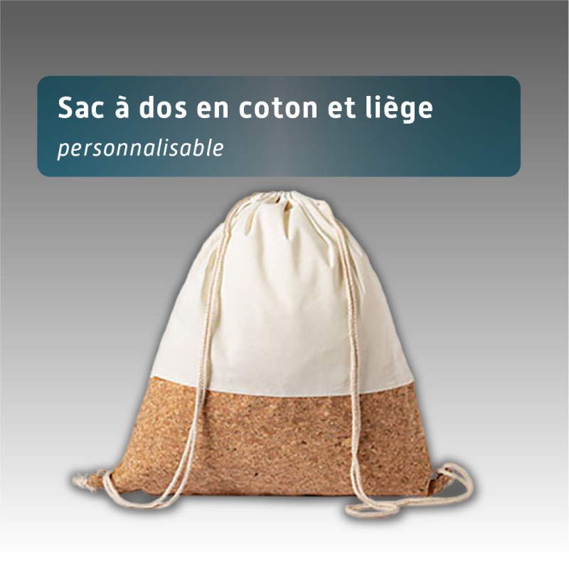 Sac à dos en coton et liège - personnalisable
