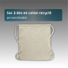 Sac à dos en coton recyclé - 4 couleurs disponibles - personnalisable