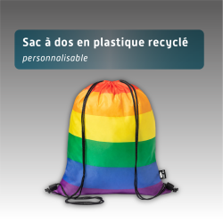 Sac à dos multicolore en plastique recyclé - personnalisable