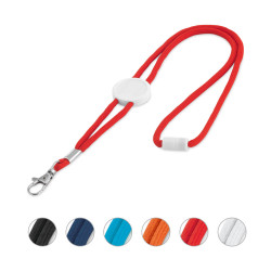 Tour de cou personnalisable en polyester avec mousqueton métal - Lanyard réglable