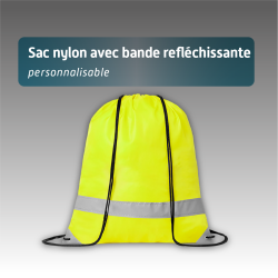 Sac nylon avec bande refléchissante