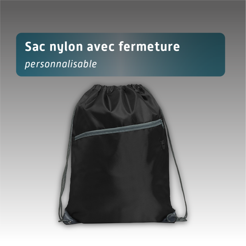Sac nylon avec fermeture