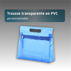 Trousse transparente en PVC - 4 couleurs disponibles - personnalisable