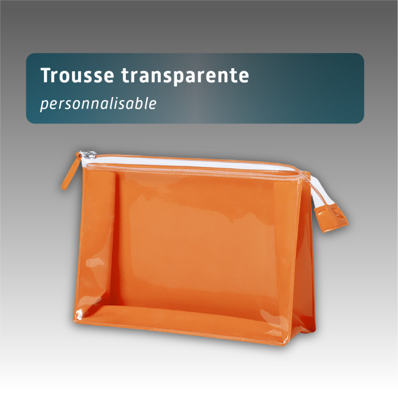 Trousse transparente - 6 couleurs disponibles - personnalisable