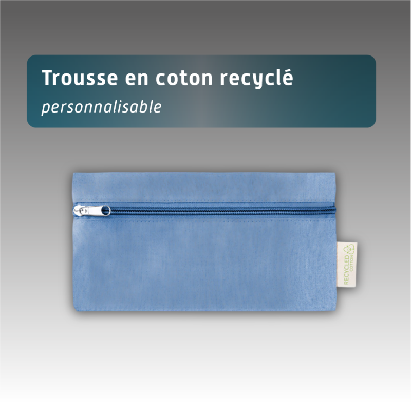 Trousse en coton recyclé - 5 couleurs disponibles - personnalisable