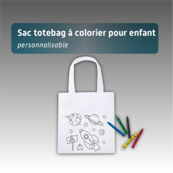 Sac totebag à colorier pour enfant - personnalisable
