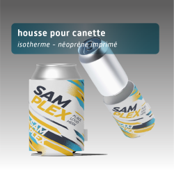 Housse isotherme pour canette personnalisée en néoprène -Impression 360°