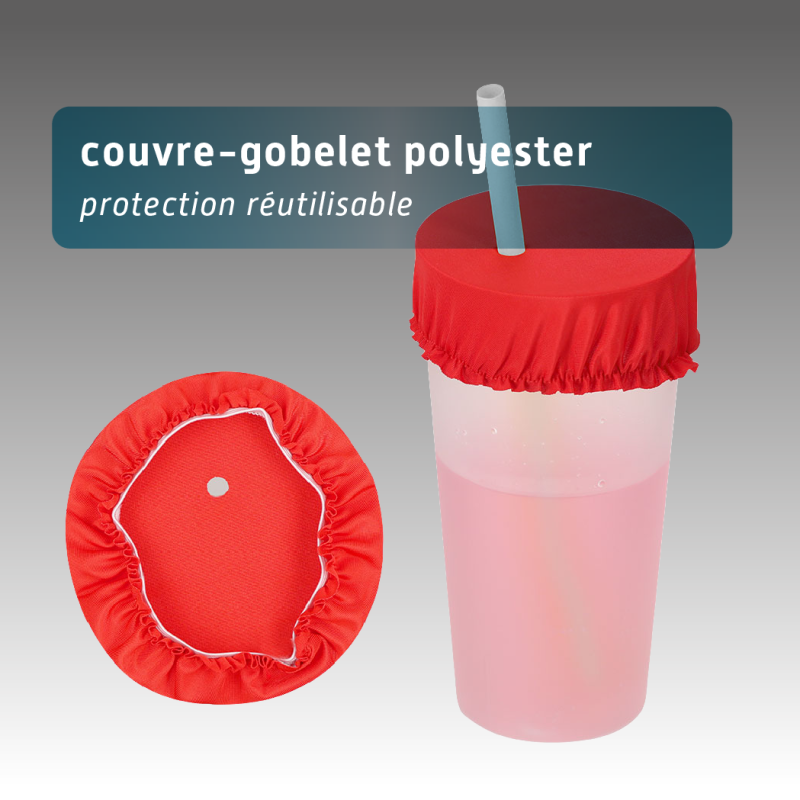 Couvre-gobelet personnalisable en polyester -Protection réutilisable pour boissons