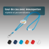 Tour de cou personnalisable en polyester avec mousqueton métal - Lanyard réglable