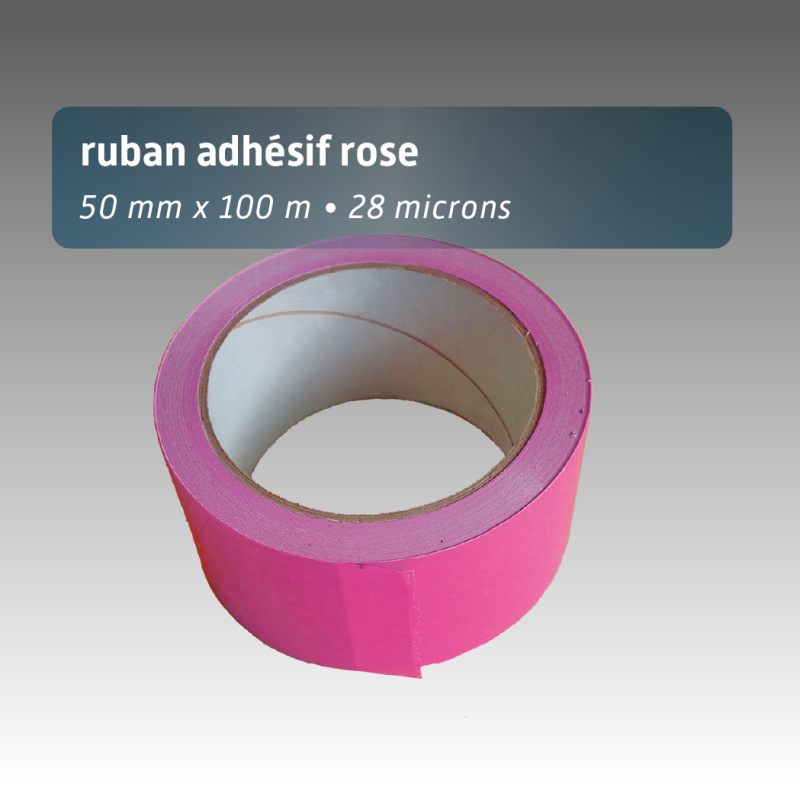 Ruban adhésif plastique 50x100 m | Disponible en 10 coloris