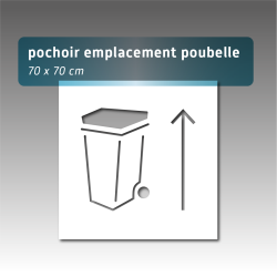 Pochoir emplacement poubelle 70 x 70 cm | Marquage au sol réutilisable