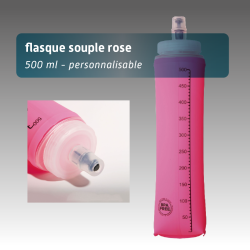 Flasque souple rose 500 ml personnalisable -Bouteille sport TPU