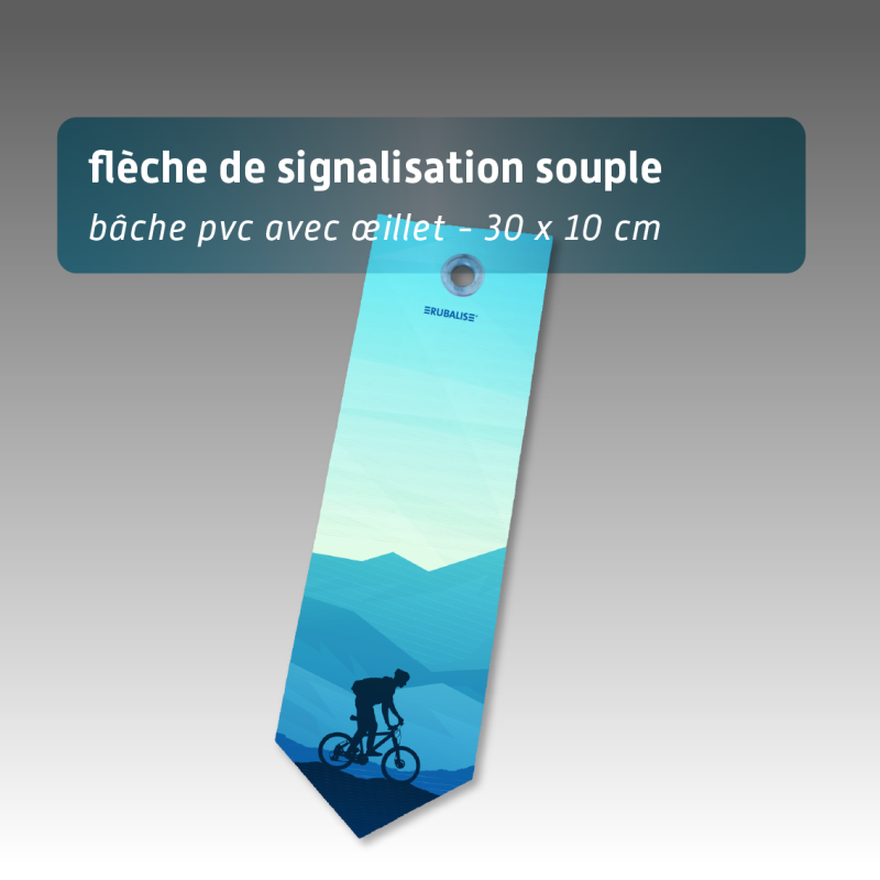 Flèche de signalisation souple en bâche PVC 30 x 10 cm