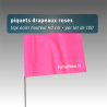Piquet drapeau de signalisation 40 cm tige acier - lot de 100 - pvc