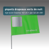 Piquet drapeau de signalisation 40 cm tige acier - lot de 100 - avec pastille réfléchissante
