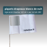 Piquet drapeau de signalisation 40 cm tige acier - lot de 100 - avec pastille réfléchissante