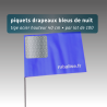 Piquet drapeau de signalisation 40 cm tige acier - lot de 100 - avec pastille réfléchissante