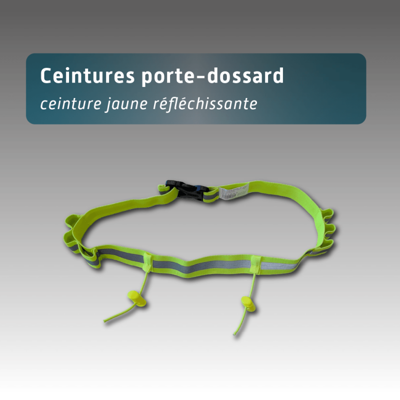 Ceinture porte-dossard réfléchissante jaune avec porte-gel