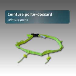 Ceinture porte-dossard jaune 2 cordons avec porte-gel
