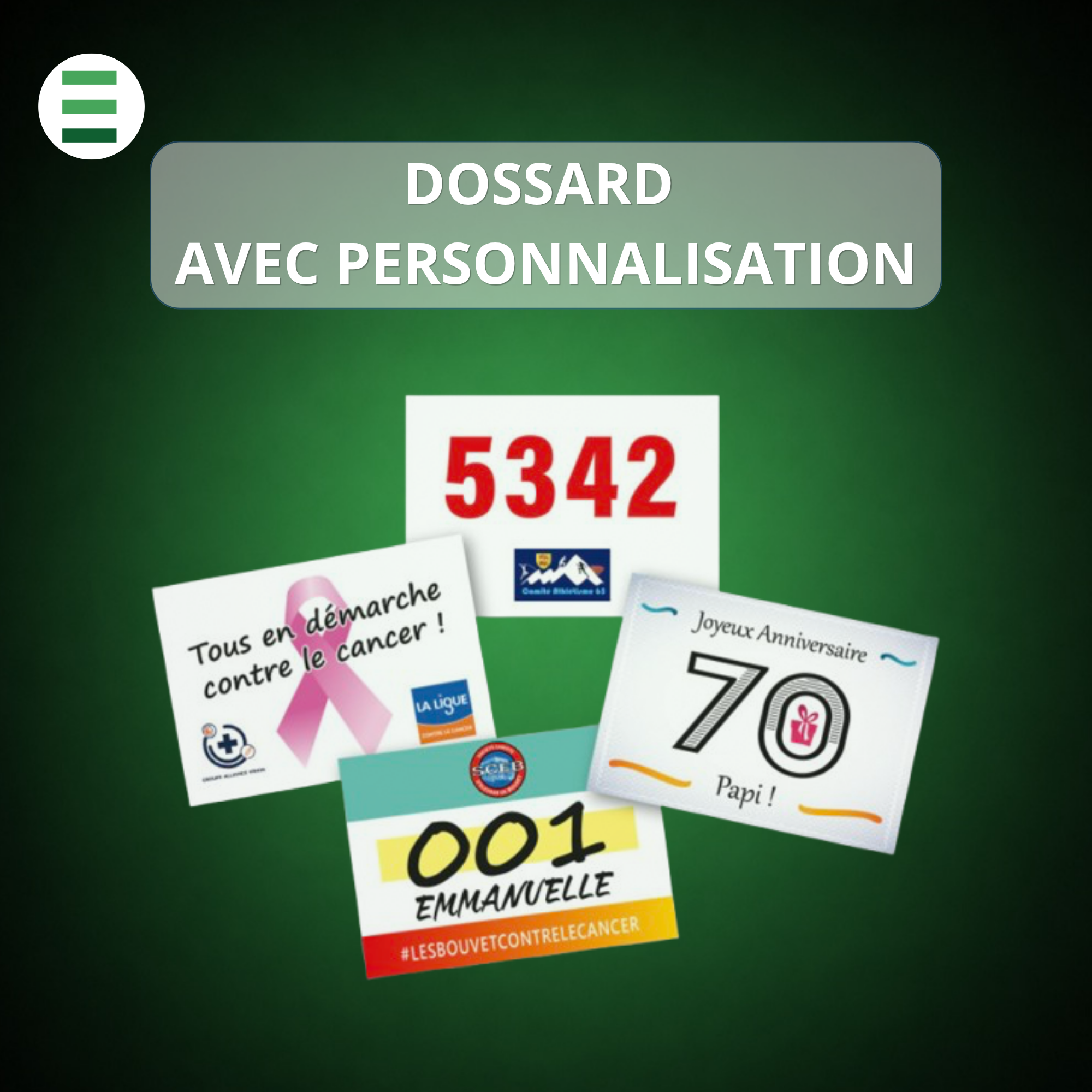 DOSSARD AVEC PERSONNALISATION